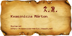 Kvasznicza Márton névjegykártya