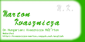 marton kvasznicza business card